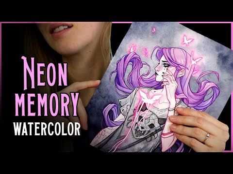 Neon Memory : Watercolor + Gouache : Paint and Chat with Me