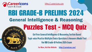 Top Puzzle Test Verbal Reasoning MCQ's RBI Grade B Prelims 2024 Exam #rbi #rbigradeb #rbigradeb2024