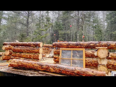 Fixing My Mistake on the Log Cabin, Spinning a Heavy Log End to End