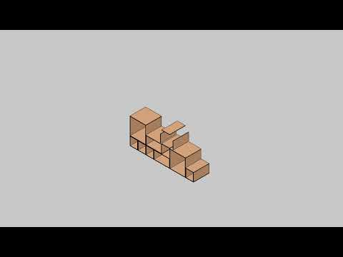 DIY Full Bunk Bed, Cube Stairs: Wood Plan & Animation