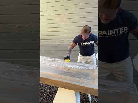 The fast and easy way to strip paint! Makeover in progress? #woodworking #viral #short