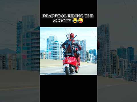 Deadpool riding the scooty with his style 😂😎🔥#short #marvel #mcu