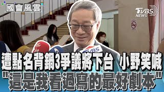 幫其他部會背鍋爭議恐下台? 小野:我非悲劇英雄 #國會風雲｜TVBS新聞 @TVBSNEWS02