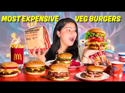 Rating The Most EXPENSIVE VEGETARIAN BURGERS From Every Burger Brand | Burger King, McDonalds & More