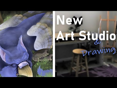 New Art STUDIO, Setting things up, and digital painting time-lapse || Artist vlog 75