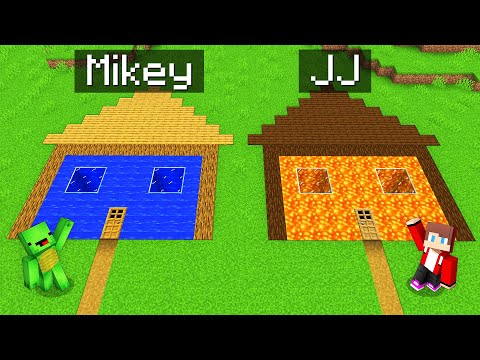 Mikey WATER vs JJ LAVA UNDERGROUND HOUSE Battle in Minecraft (Maizen)