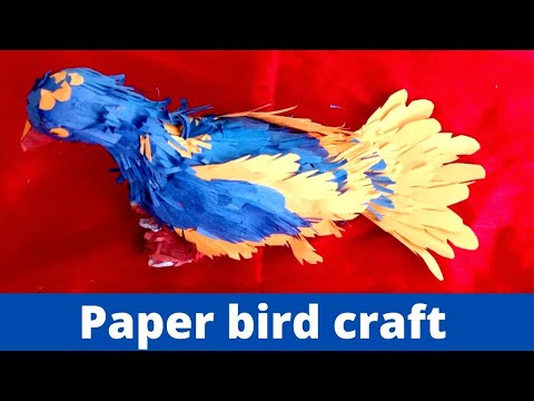 Paper bird | Online Art | DIY paper bird | origami paper bird | origami bird | 3 D paper bird