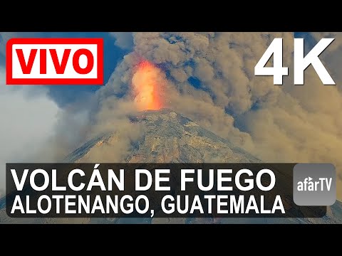 🔴 En directo: 24/7 Erupción del volcán de Fuego en 4K Ultra HD (Guatemala)