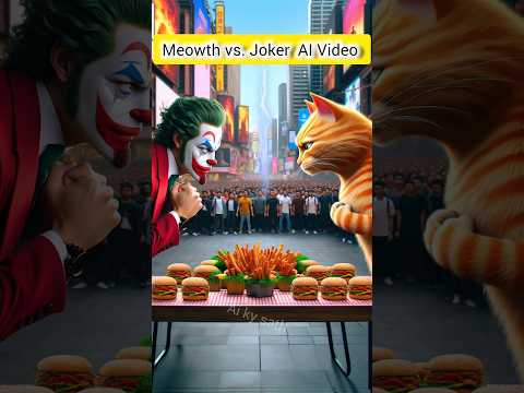 Meowth🆚Joker Eating Contest AI Video| #shorts #foryou #10million