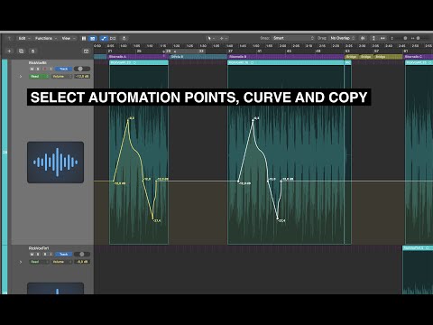 Logic Pro - How to Select Automation Points, Create Curves and Copy Automation all with Shortcuts