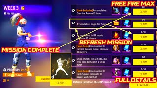 Free Fire Booyah Pass Week 3 Mission Complete || Free Fire Max Week 3 Mission Complete January 2025