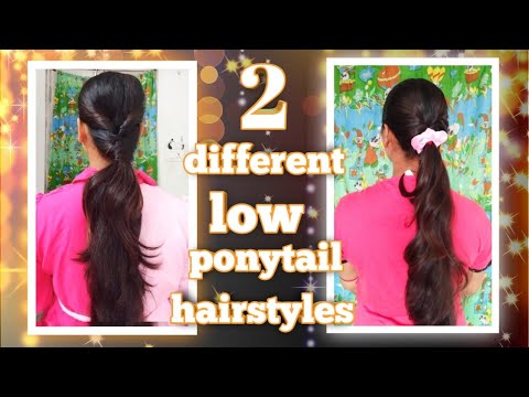 2 different low Ponytail Hairstyle tutorial || ponytail Hacks || hairstyle for school