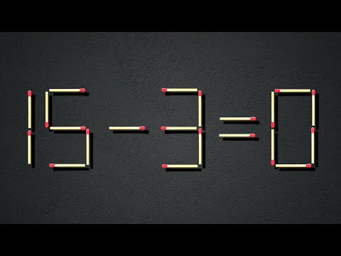 Turn the wrong equation into correct | Matchstick puzzle 15-3=0