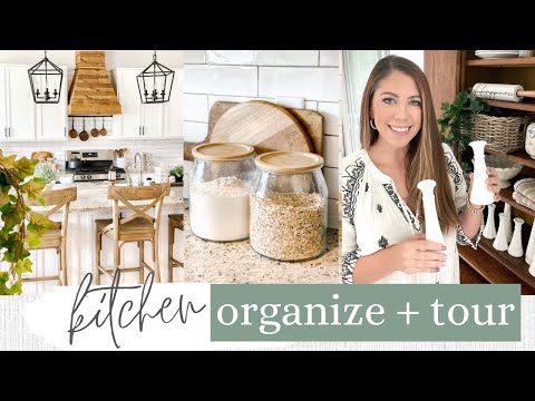 FARMHOUSE KITCHEN ORGANIZATION TOUR | KITCHEN ORGANIZE WITH ME | KITCHEN CABINET ORGANIZATION