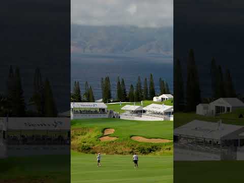 Collin Morikawa's satisfying approach on the 18th at Kapalua. #shorts