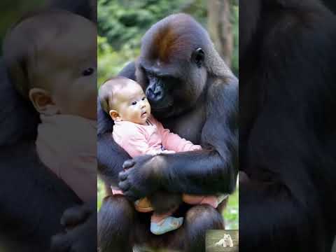 #gorillababy #animals #animalhumanbonding #gorilla #baby