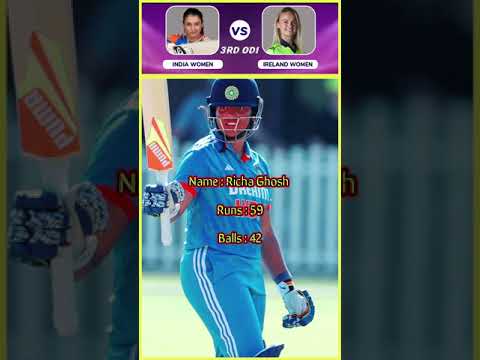 Richa Ghosh | 3rd ODI vs Ireland #trendingshorts #cricket