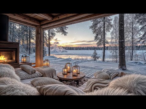 4K Winter Wonderland Ambience: Get Cozy with Jazz Music for Study and Relaxation!