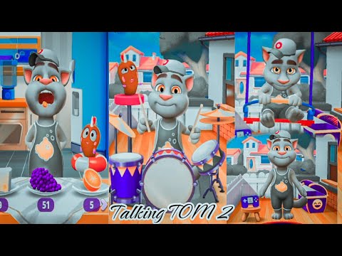 "Talking Tom 2 funny moments || Tom comidy enjoyment || kids funny || enjoyment kids || cat funny 🤣🤣