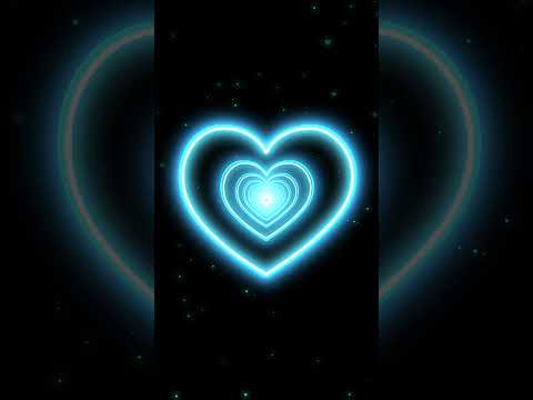 #Shorts Heart Tunnel💙Blue Heart Background | Neon Heart Background Video | Wallpaper Heart