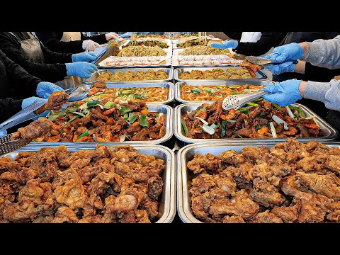 1000 guests visit in 3 hours! Amazing Korean buffet master / Korean street food