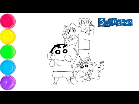 How to draw Shinchan and his Family | Easy Shinchan Drawing