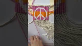 Making a pixel macrame Peace door hanging #smallbusiness #handmade #macrame #pixelmacrame