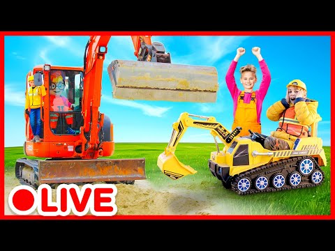 Excavator and holes 🚧 Construction Videos for Kids | Kidibli