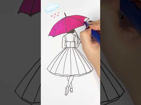 How to Draw a Girl under the Rain! 👧☔🎨