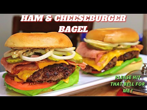 CHEESEBURGER BAGEL | HOW TO MAKE HAM AND CHEESEBURGER BAGEL SANDWICH VIDEO RECIPE