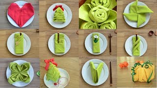 12 Fancy Napkin Folds - Easy Napkin Folding Tutorials - Year in Review - Episode 13