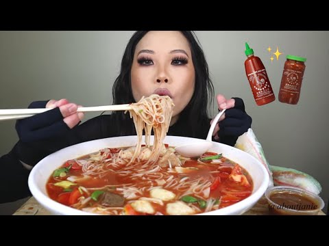 PHO MUKBANG 🌶 lots of spices Eating Sounds ASMR