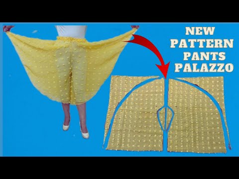 Very Easy Circular Palazzo Pants Cutting and Stitching | DIY palazzo for beginners