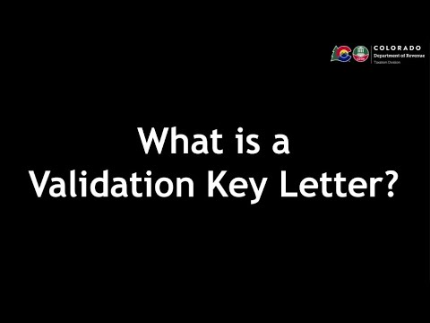 What is a Validation Key Letter?