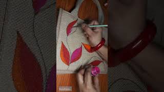 A Customized Fabric painting  on a Jute bag. How to design a jute bag using Acrylic Colors. #jute