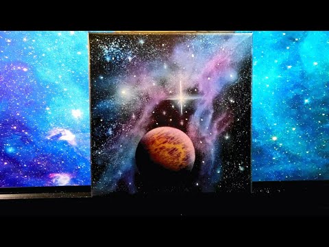 Planet Acrylic nebula galaxy painting airbrush and artist brushes