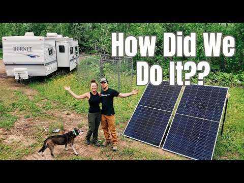 Setting Up Our OFF GRID Camper at Our REMOTE Build Site! - Power, Internet, Water