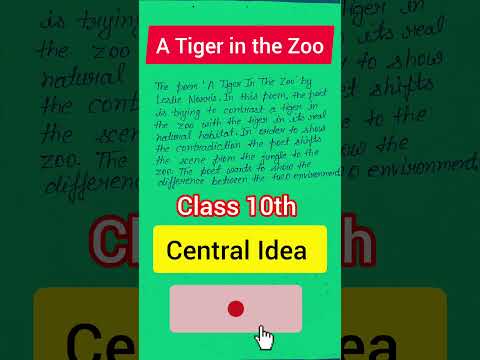 A TIGER 🐯 IN THE ZOO ll Central Idea #shorts #shortvideo #ytshorts #shortsfeed #class10english