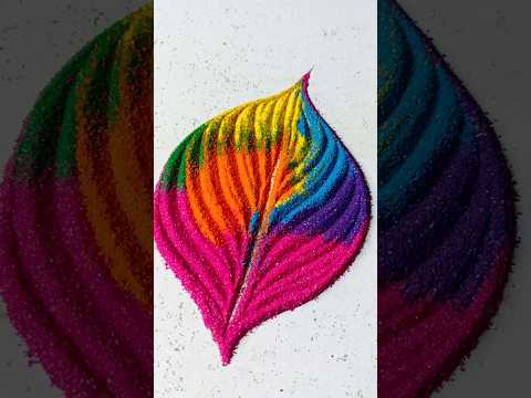 Colour full leaf #art #rangoli #shorts