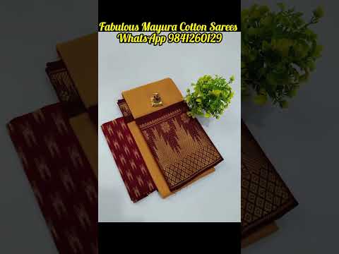 Fabulous Mayura Cotton Sarees Without blouse, #specialcottonsarees #pura#trendingreels#traditional