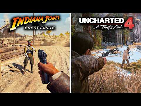 Indiana Jones and the Great Circle vs Uncharted 4 - Physics & Details Comparison