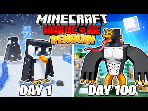 I Survived 100 DAYS as a PENGUIN in HARDCORE Minecraft!