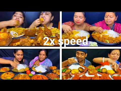 @eating spicy🔥mutton curry🥵with rice ##yt 2x speed mukbang##mother daughter eating challenge ##🔥🔥