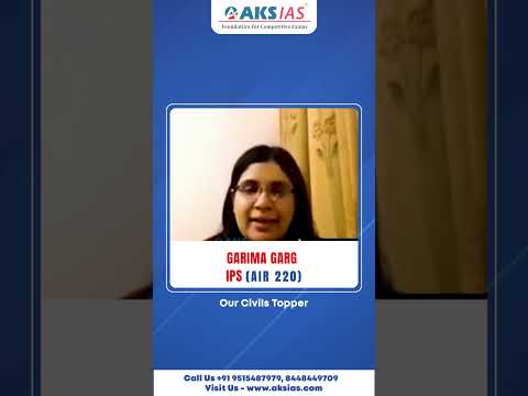 Our civil services topper AIR 220. Garima’s #upsc #aksias #iascoaching