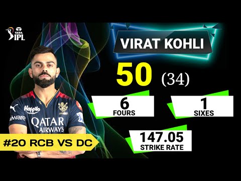 Virat Kohli Batting Vs Delhi Capitals Ipl 2023 Match 20 ! RCB VS DC ! Cric Perform