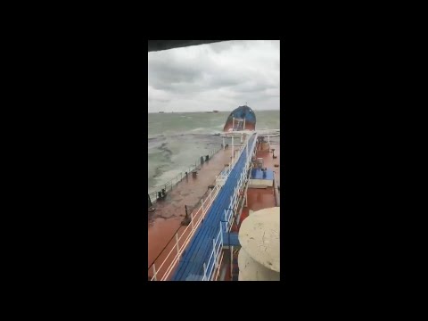 Three Russian Ships Sink in Storms in the Black Sea -- Two Tankers and a Floating Crane