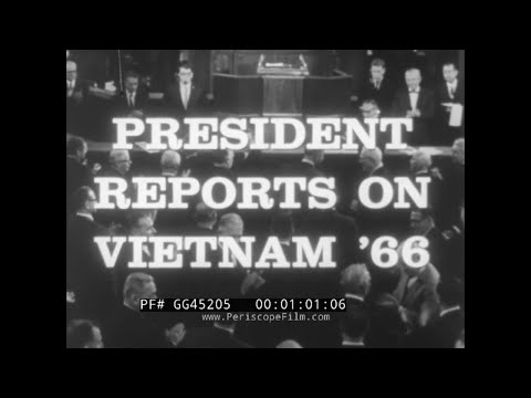 1966 STATE OF THE UNION SPEECH BY PRESIDENT LYNDON JOHNSON / REPORT ON VIETNAM WAR  GG45205