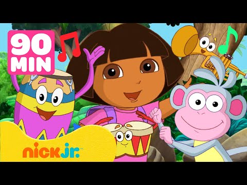 Dora | ¡Maratón de EPISODIOS COMPLETOS de Dora! ➡️ | Episodios musicales - ¡90 minutos! | Nick Jr