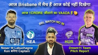 HEA vs HUR Dream11 Prediction | BBL | Dream11 Team Of Today Match | HUR vs HEA Dream11 Prediction