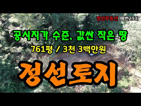 공시지가 수준 값싼 작은 땅 정선토지 매매  (761평  3천 3백만원) / 정선토지박사